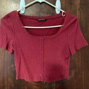 Burgundy Crop Top
